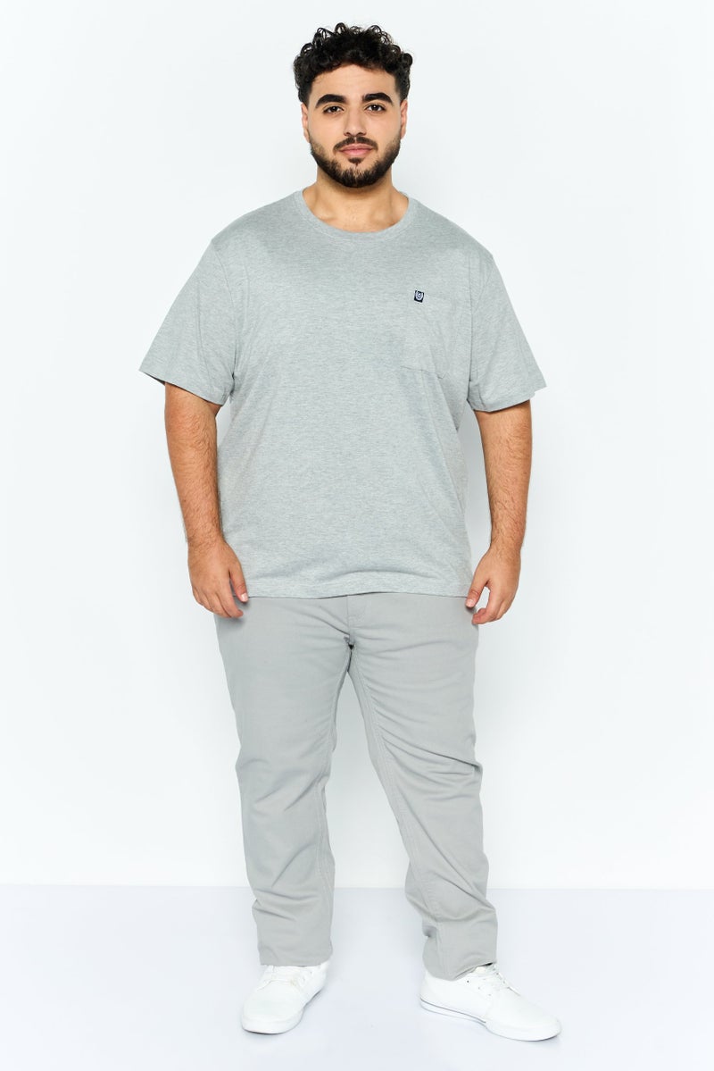 Chaps Men Crew Neck Short Sleeve Brand logo T-Shirts, Grey - Image 4